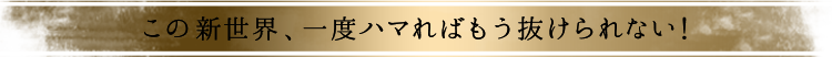 この新世界、一度ハマればもう抜けられない！